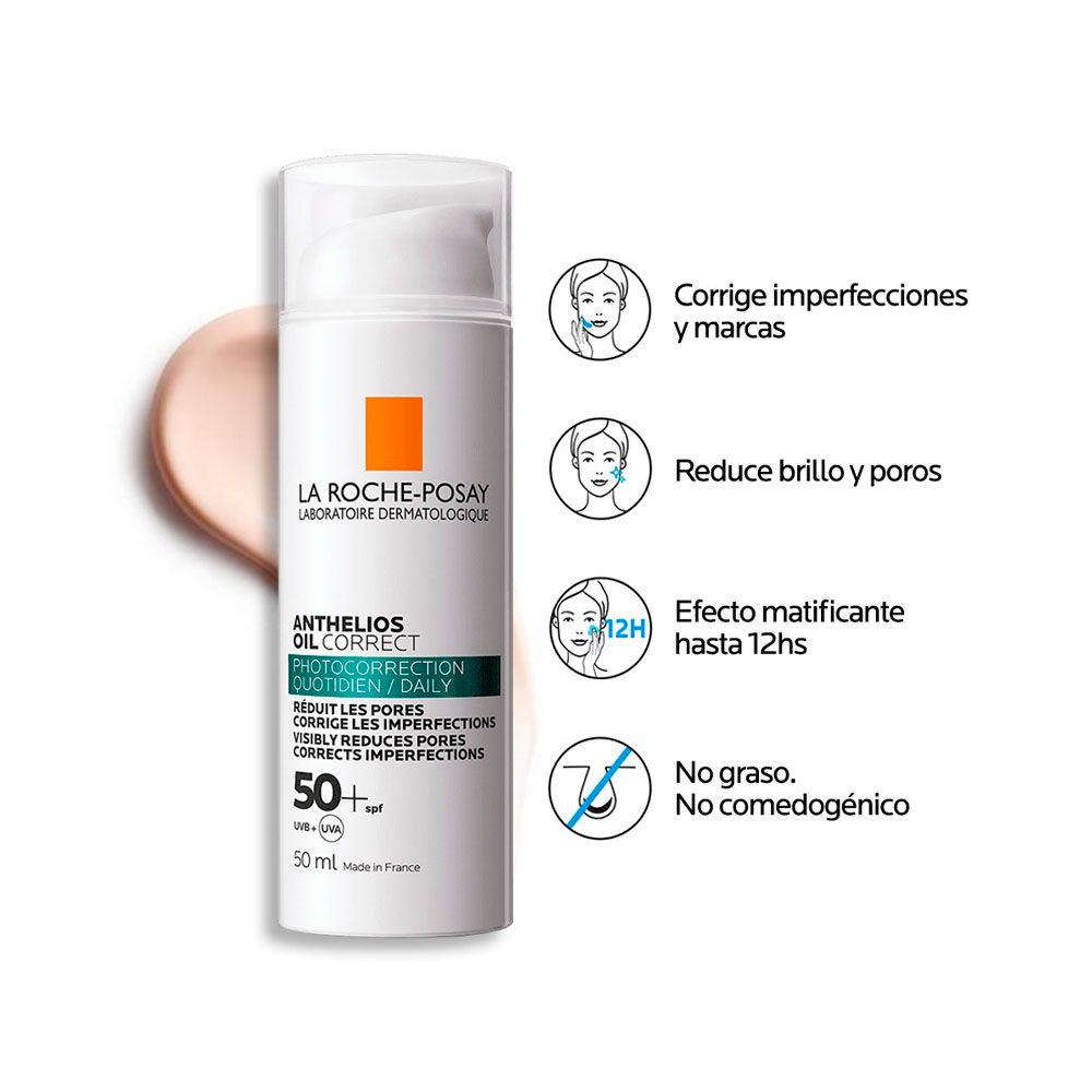 La roche posay PROTECTOR SOLAR PARA PIELES GRASAS ANTHELIOS OIL CORRECT GEL - CREMA - Imagen 3
