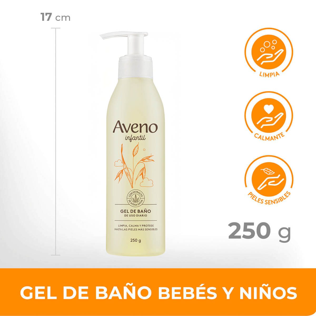 Aveno gel de baño infantil X250ml - Imagen 3