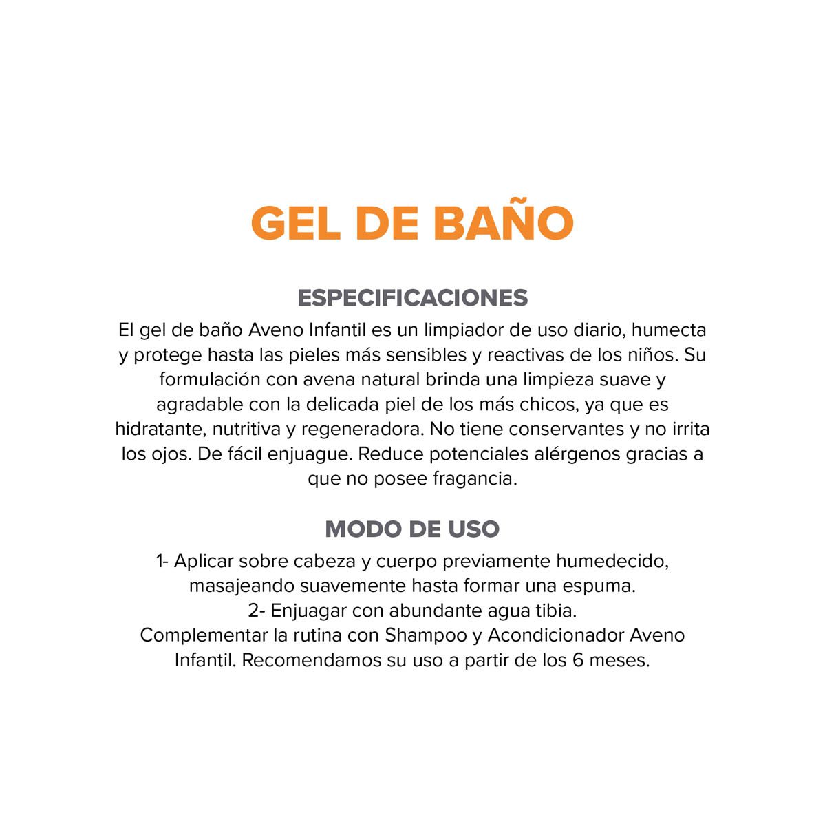 Aveno gel de baño infantil X250ml - Imagen 4