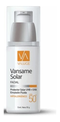 Valuge vansame protector solar facial sin color FPS 50+
