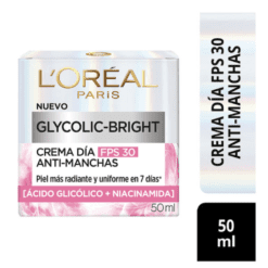 Loreal glycolic-bright crema de día anti-manchas fps30 X50ml