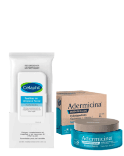 COMBO ADERMICINA HIDRATANTE FACIAL + TOALLITAS DE LIMPIEZA FACIAL CETAPHIL