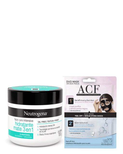 COMBO HIDRATANTE 3 EN 1 NEUTROGENA + ACF DUO MASK
