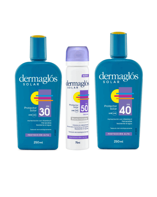 Dermaglos kits solar FPS40 + spray invisible + FPS 30