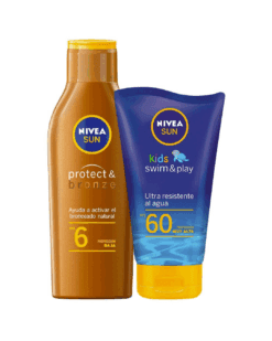 Combo nivea solar FPS6 con bronceador + FPS 60 kids