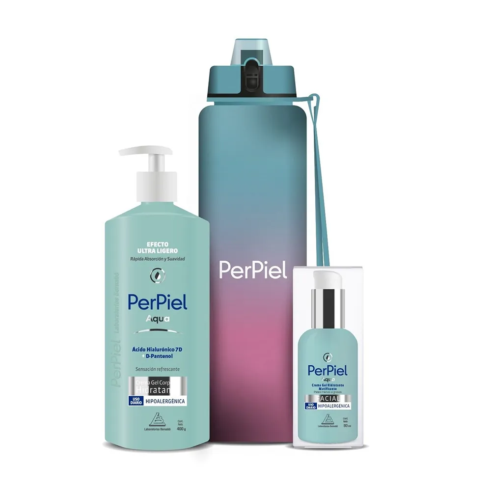 Combo Perpiel aqua: crema corporal + crema facial + botella de regalo! - Imagen 2