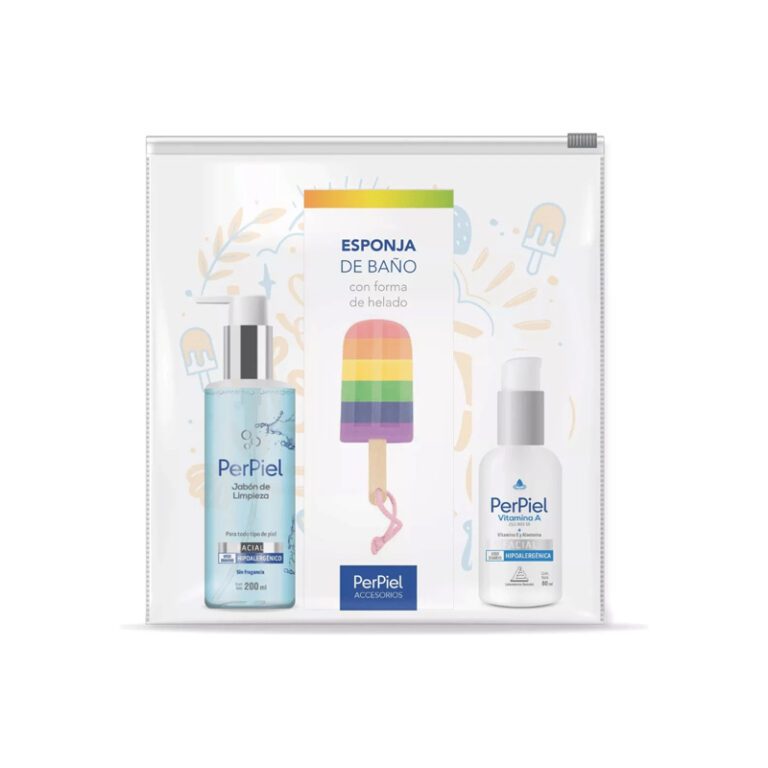 Combo perpiel summer: Gel de limpieza + crema hidratante facial + esponja de baño de regalo!