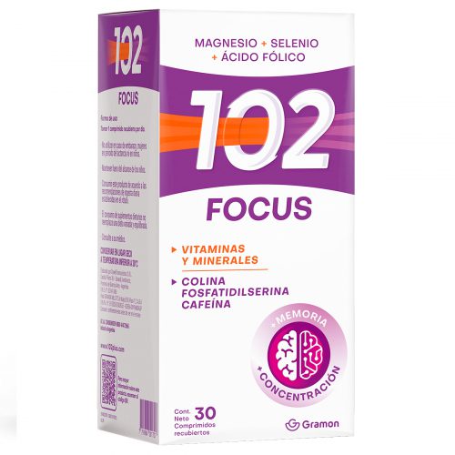 102 Plus Focus Concentración Suplemento Dietario X 30 Comprimidos