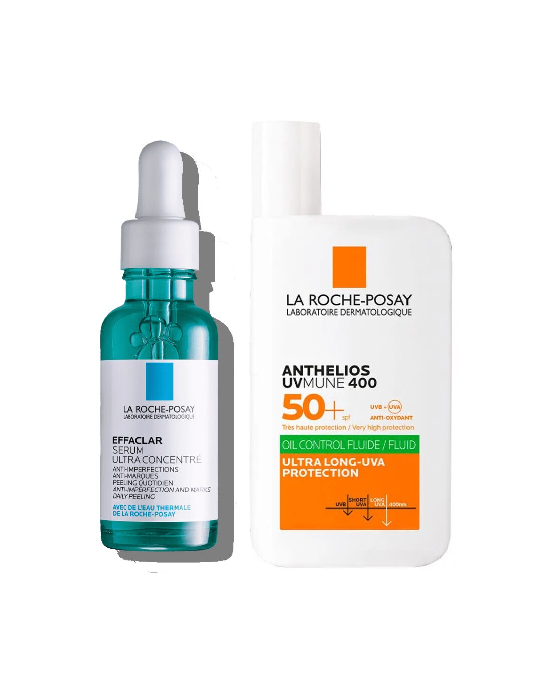 La roche posay: combo effaclar serum + uv mune fluido oil control