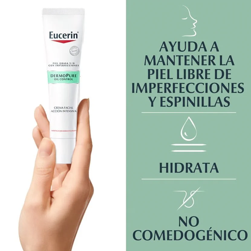 Eucerin dermopure oil control crema facial intendiva de noche X40ml - Imagen 2