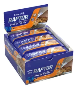 Raptor protein barra sabor manteca de mani 50gr  -  Caja X 16 barras