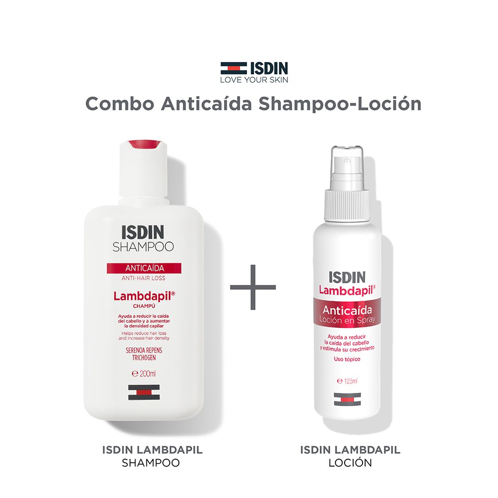 Isdin combo lamdapil Shampoo + locion anticaida
