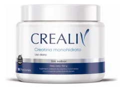 Crealiv creatina monohidrato sin sabor X150gr 30 porciones