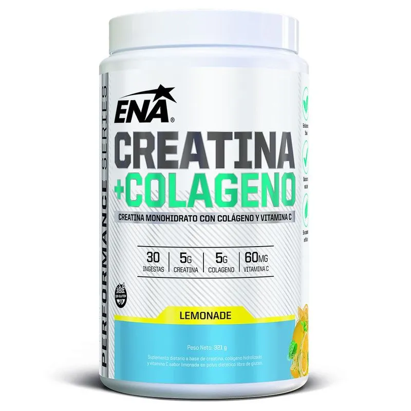 Ena creatina monohidrato + colageno y vit C sabor lemonade X321gr