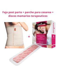 Combo post-parto: Faja post parto + parche para cesarea + discos mamarios terapeuticos