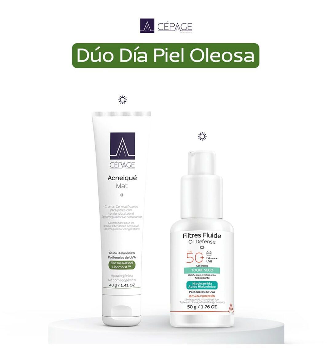 CEPAGE COMBO ACNEIQUE MAT + FILTRES FLUIDE OIL DEFENSE