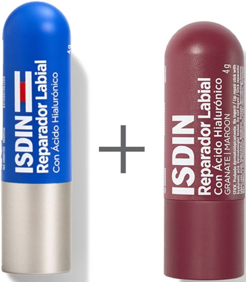 COMBO ISDIN REPARADOR LABIAL STICK 4GRS + REPARADOR LABIAL GRANATE